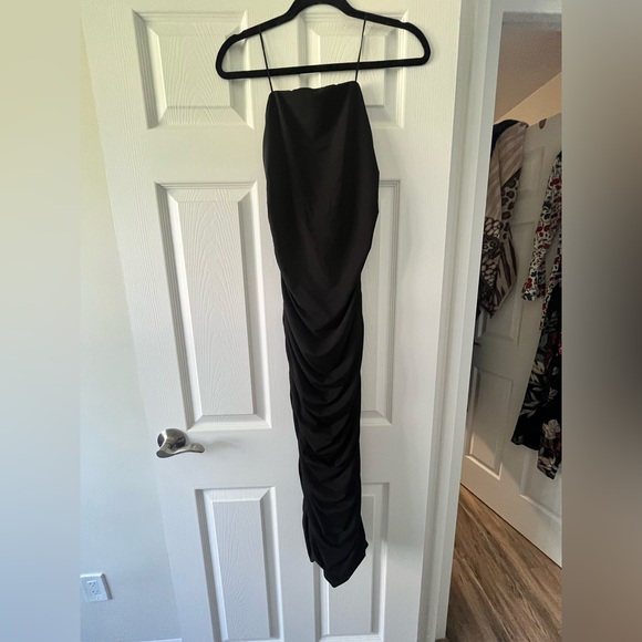Strapless Dynamite Ruched Midi Dress - Picture 1 of 3